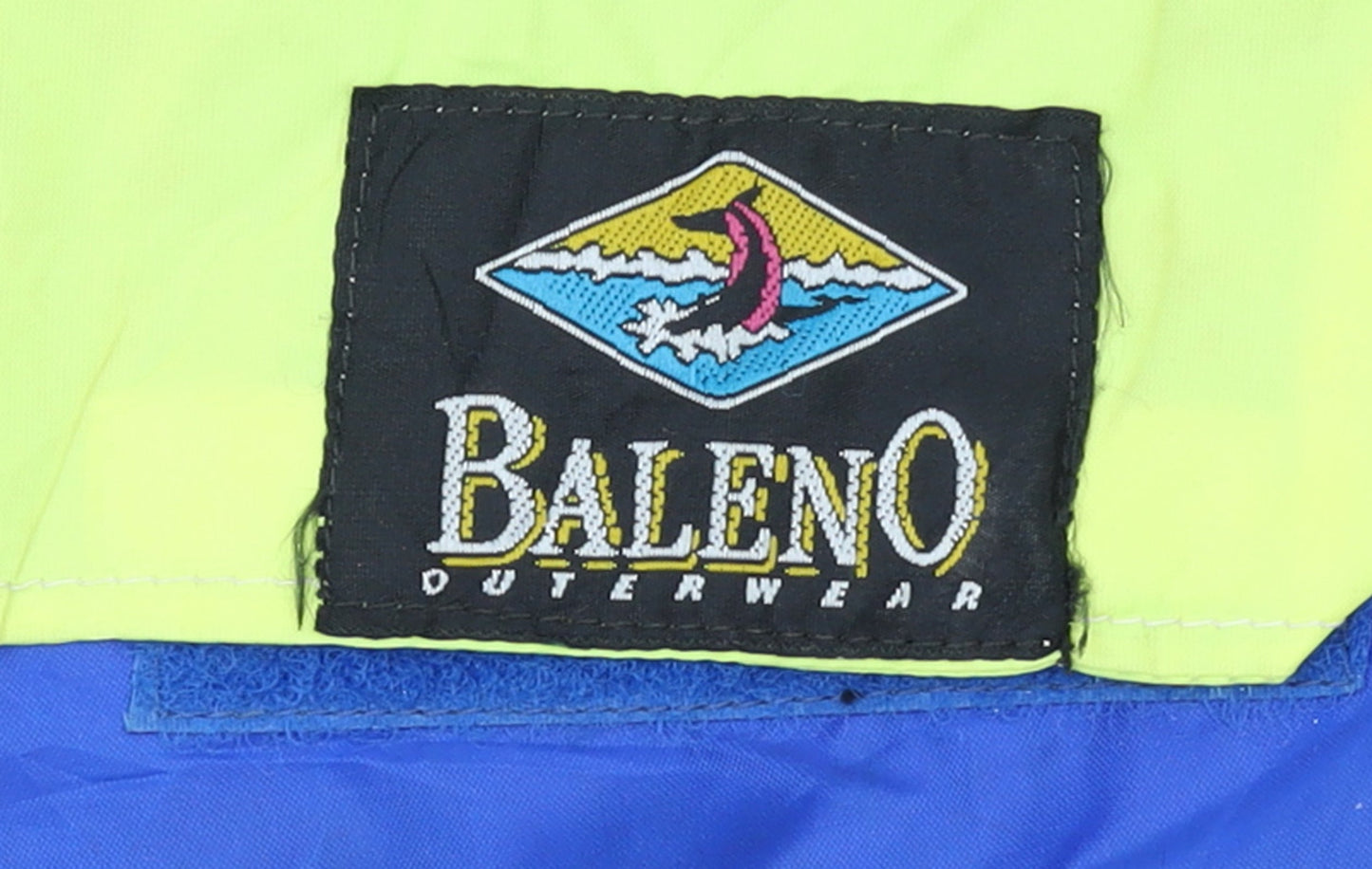 Baleno Men’s Blue & Yellow Hooded Windbreaker Jacket L 54/56 Nylon Outdoor