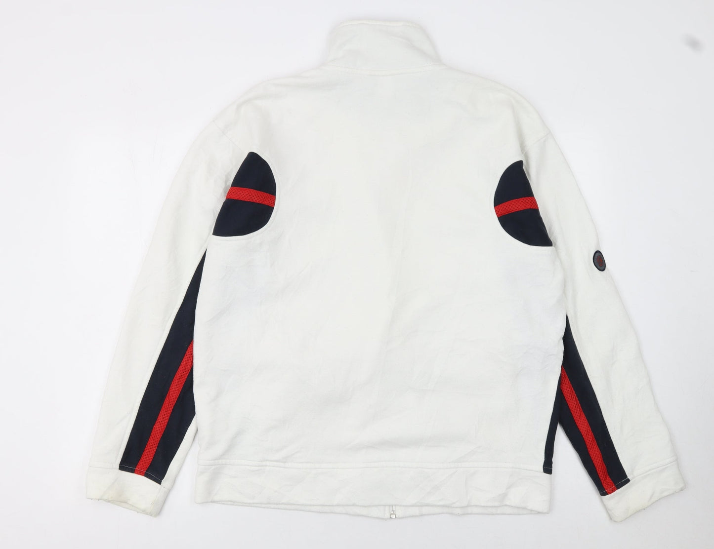 Reebok Men's White Track Jacket L Colourblock Full Zip Sportswear