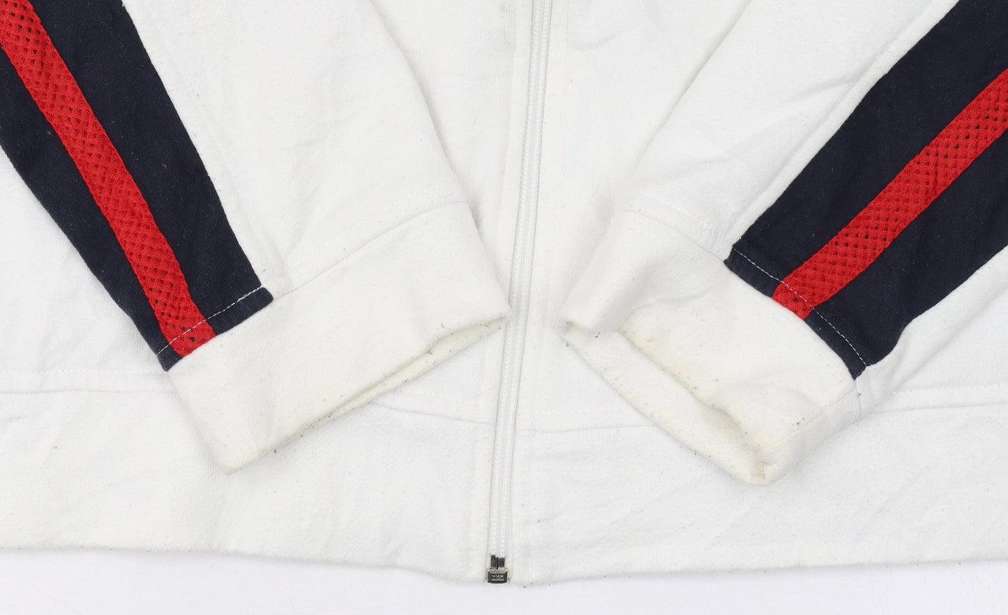 Reebok Men's White Track Jacket L Colourblock Full Zip Sportswear