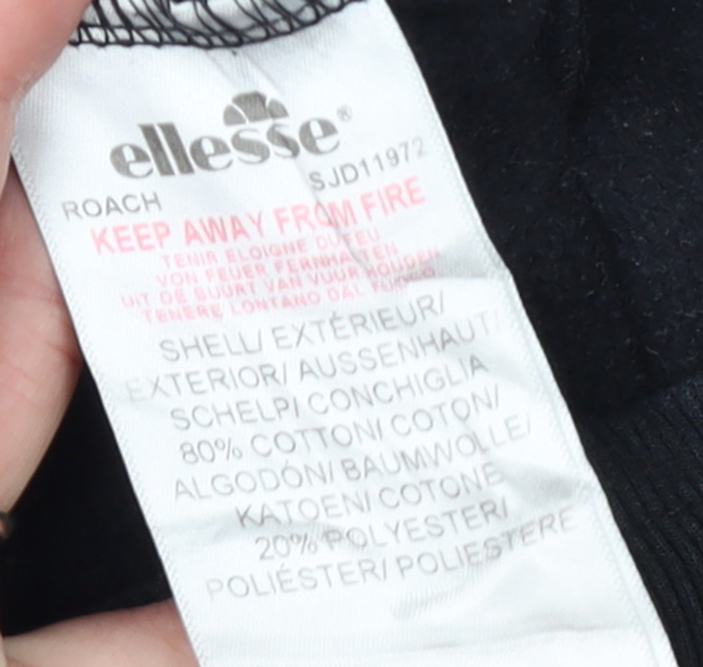 Ellesse Mens Black Jogger Sweatpants S Cotton Blend