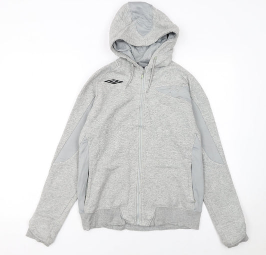 Umbro Women’s Grey Full Zip Hoodie Size 14 Cotton Blend Sportswear