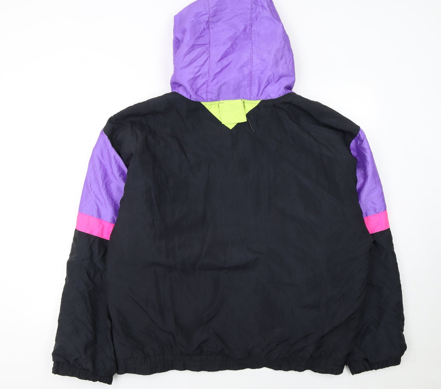 Capricio Women's Multicoloured 80s Retro Ski Jacket L Hooded Nylon