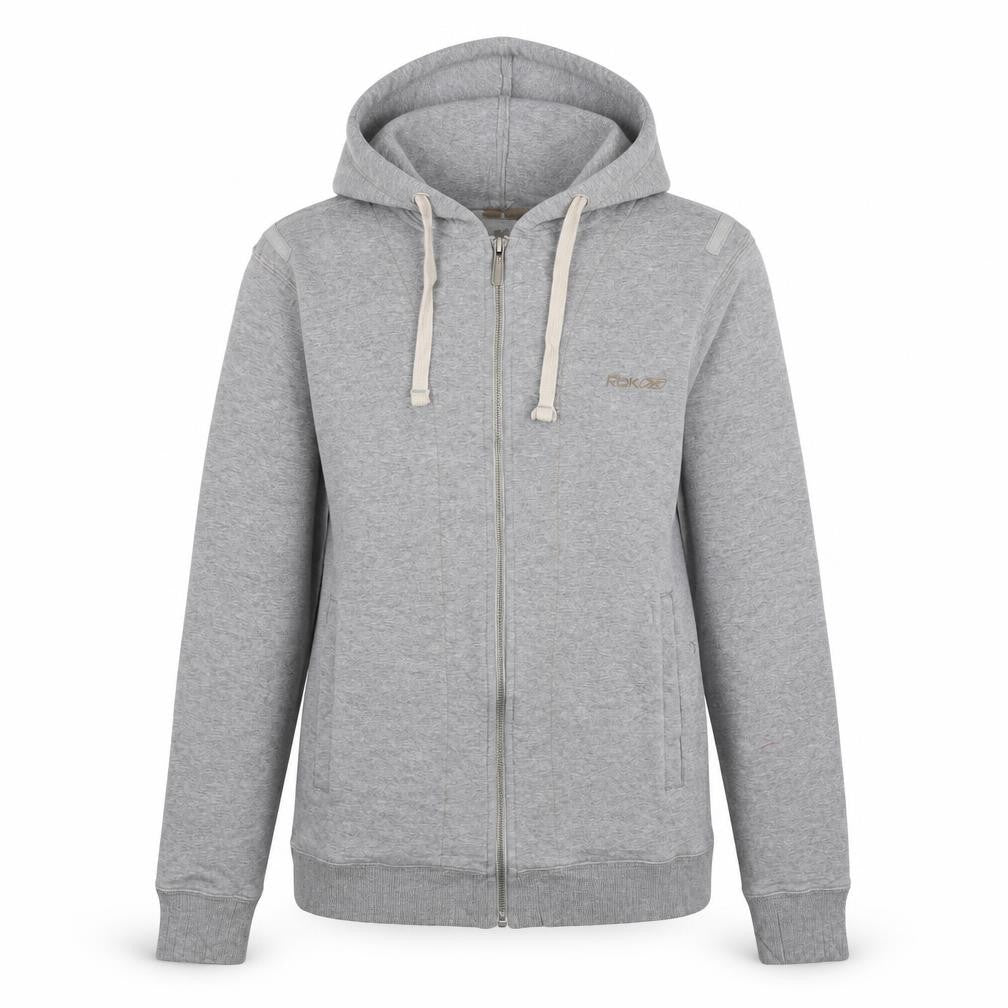 Reebok Womens Grey Full Zip Hoodie Size S Cotton Blend Casual Sportswear