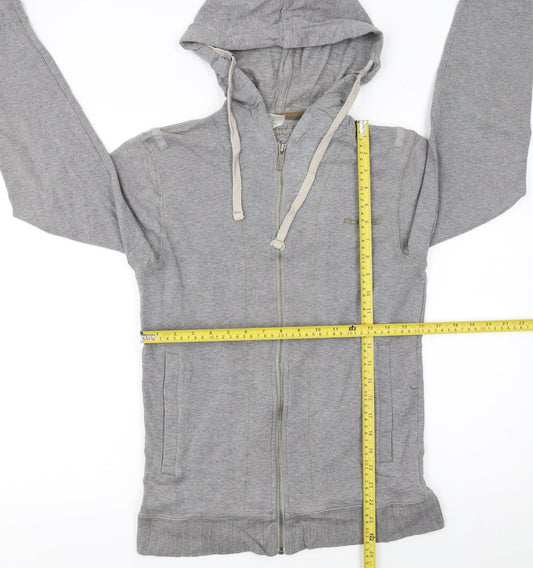 Reebok Womens Grey Full Zip Hoodie Size S Cotton Blend Casual Sportswear
