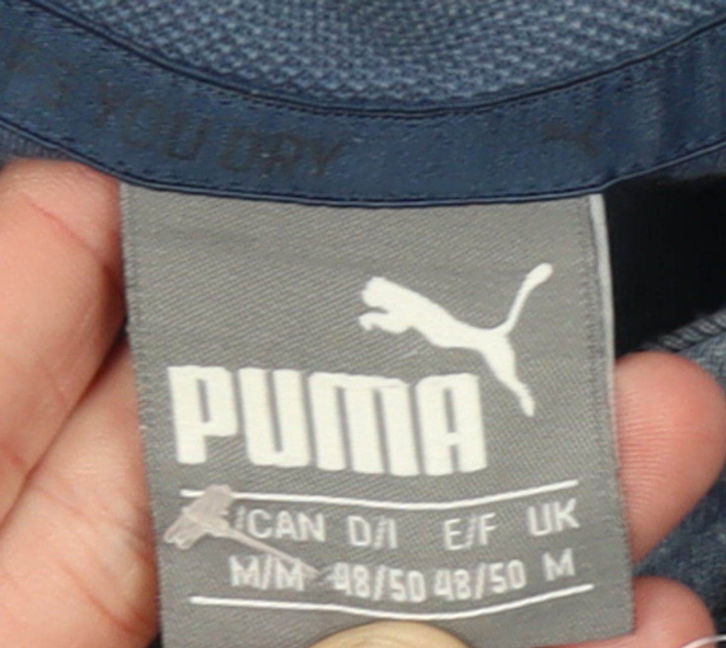 Puma Mens Blue M Pullover Hoodie with Logo and Zip Pocket