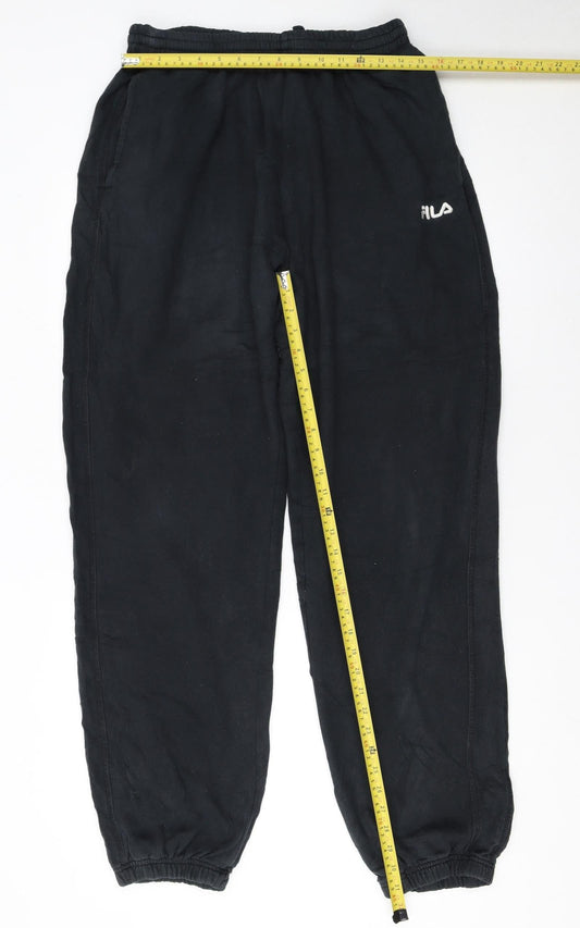 Fila Men's Black XL Sweatpants with Logo Elastic Waist