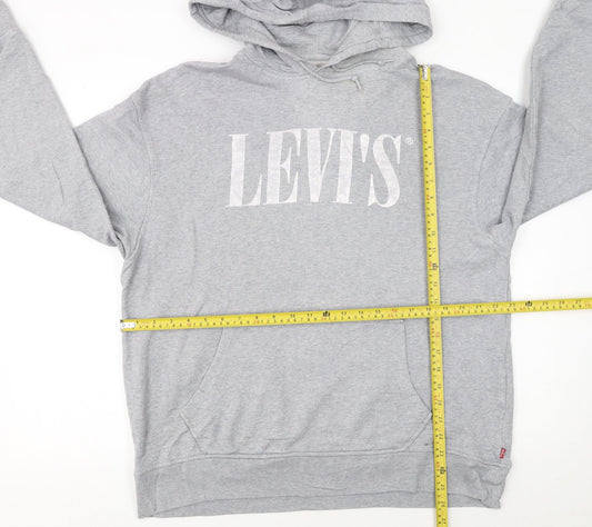 Levi's Men's Grey Relaxed Fit Pullover Hoodie Large