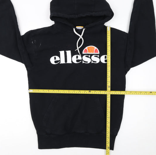 Ellesse Men's Black Pullover Hoodie Small Regular Fit with Logo Print
