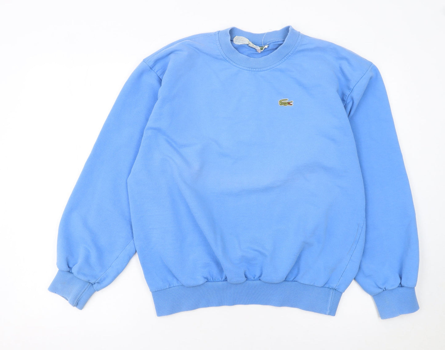 Lacoste Men's Blue Cotton Crew Neck Pullover Sweatshirt L Vintage