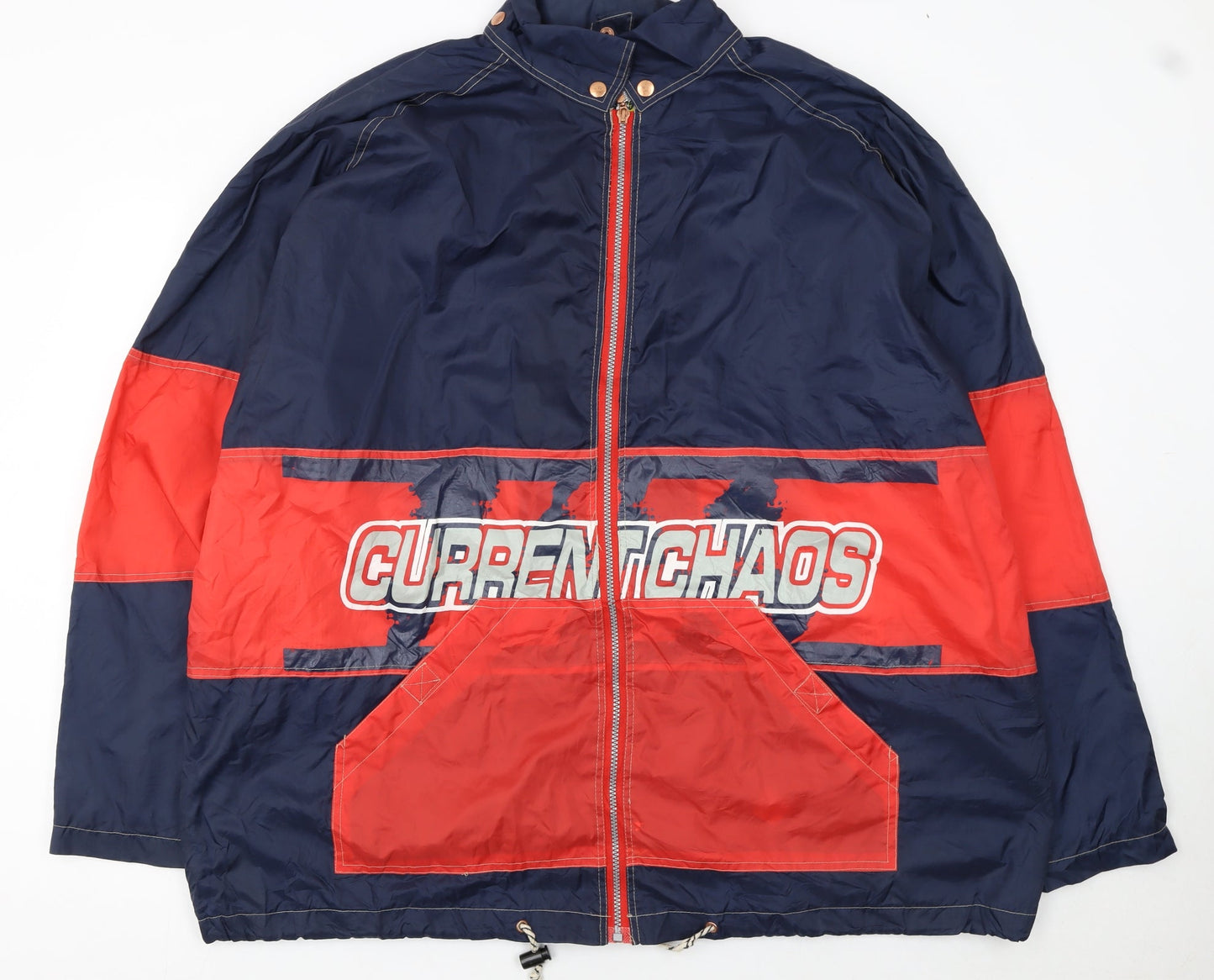 Earthbound Men's Blue Red 2XL Windbreaker Jacket Nylon Retro Style