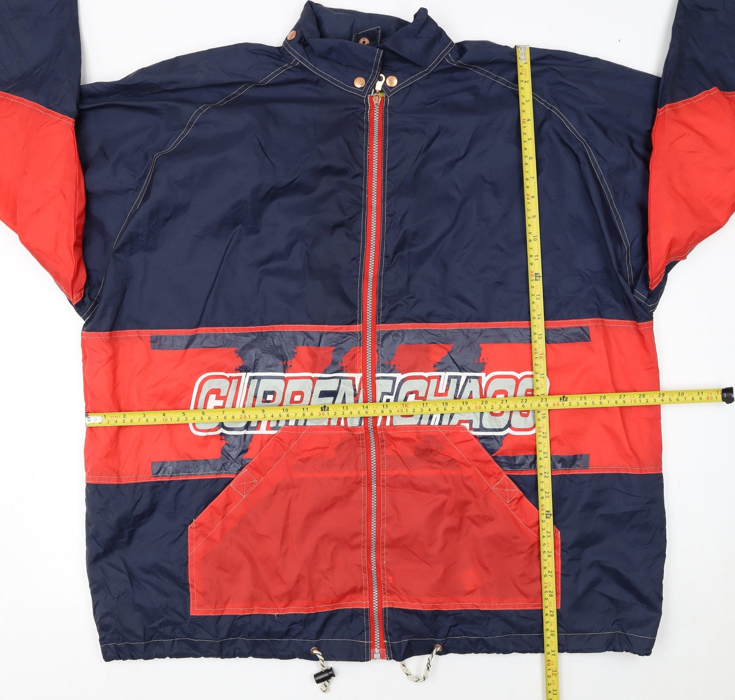 Earthbound Men's Blue Red 2XL Windbreaker Jacket Nylon Retro Style