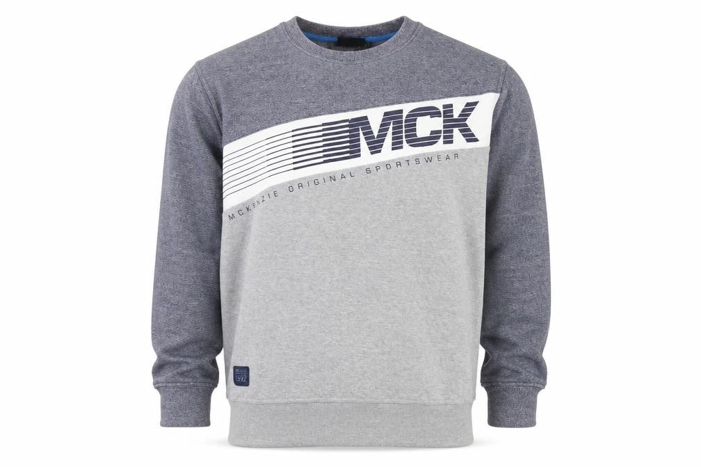 McKenzie Men’s Grey XL Pullover Sweatshirt Sports Logo Crew Neck