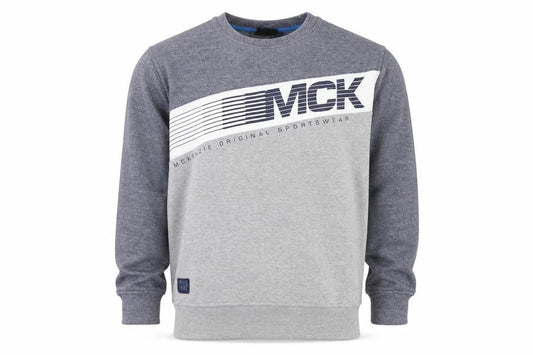 McKenzie Men’s Grey XL Pullover Sweatshirt Sports Logo Crew Neck