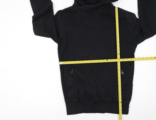 Superdry Men’s Black Pullover Hoodie Size S Regular Fit Fleece