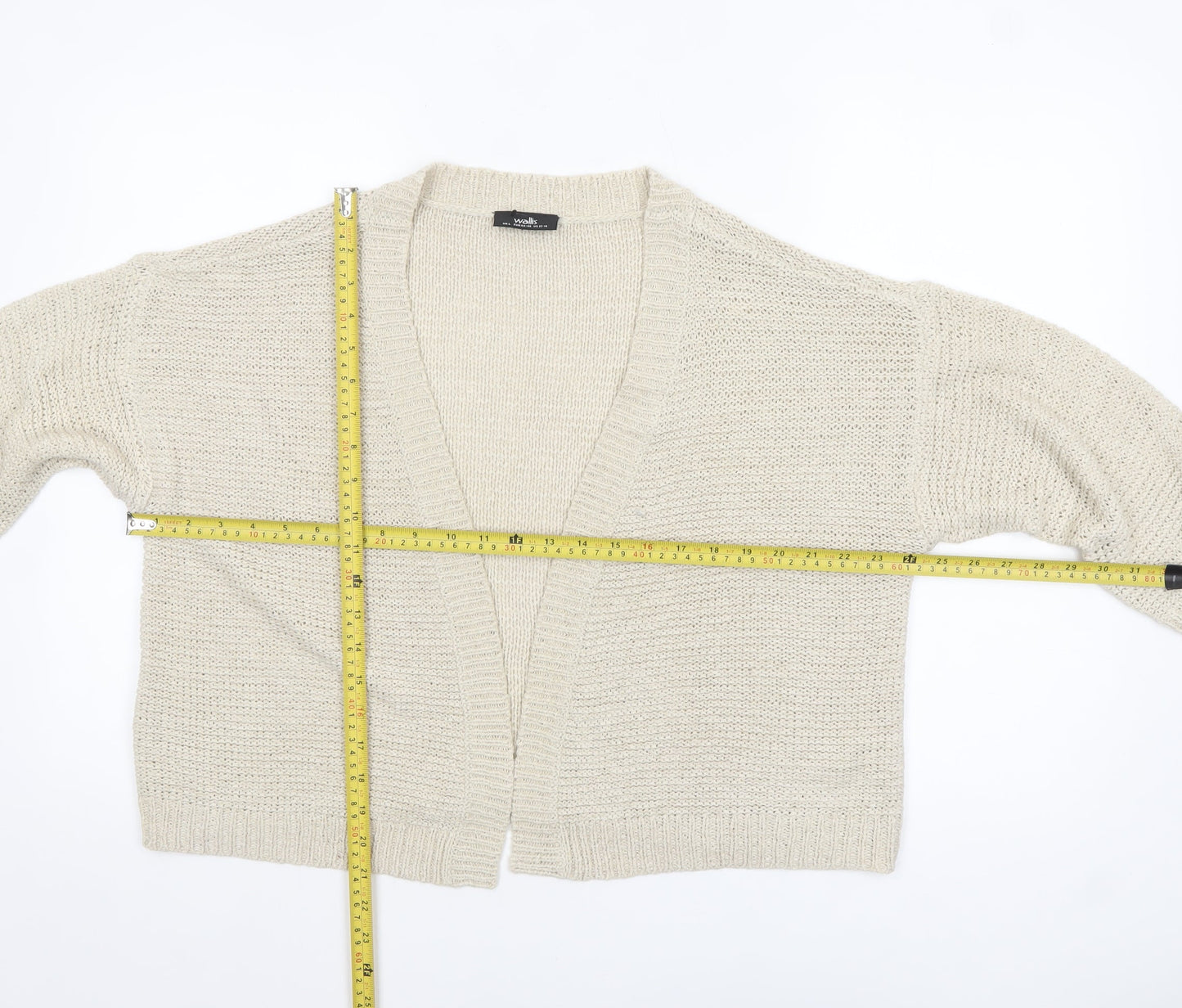 Wallis Women Beige L Open Knit Relaxed Cardigan Jumper