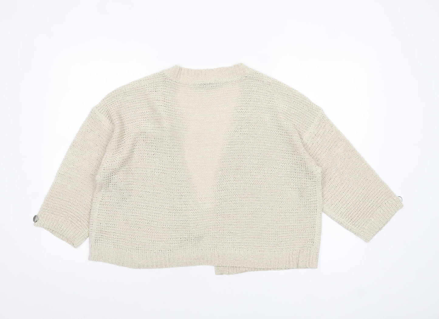 Wallis Women Beige L Open Knit Relaxed Cardigan Jumper