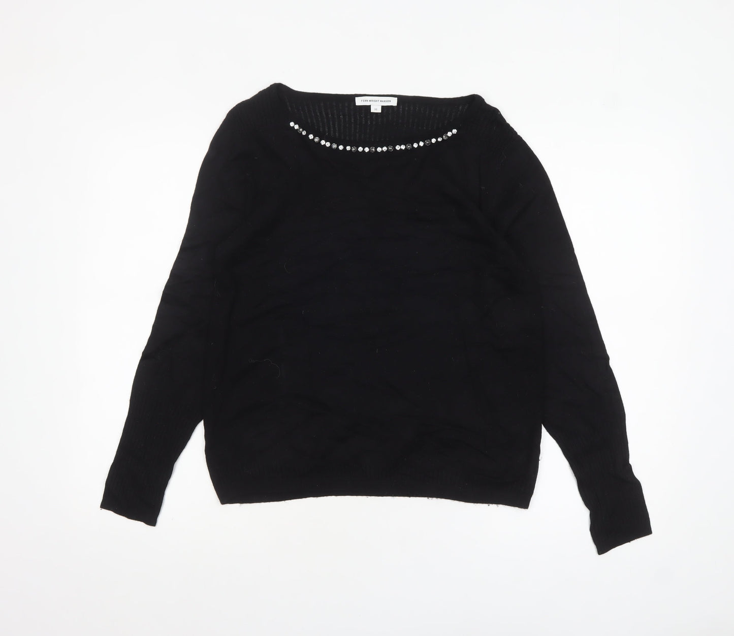 Fenn Wright Manson Women's Black Jewel Neck Knit Jumper M