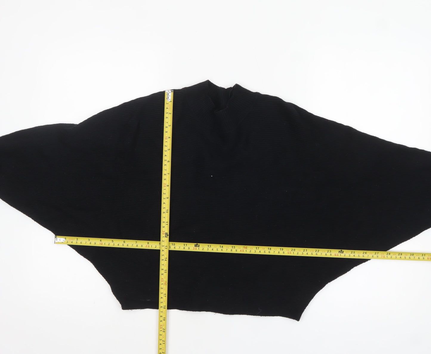 ZARA Women’s Black Mock Neck Dolman Sleeve Knit Jumper Size 10
