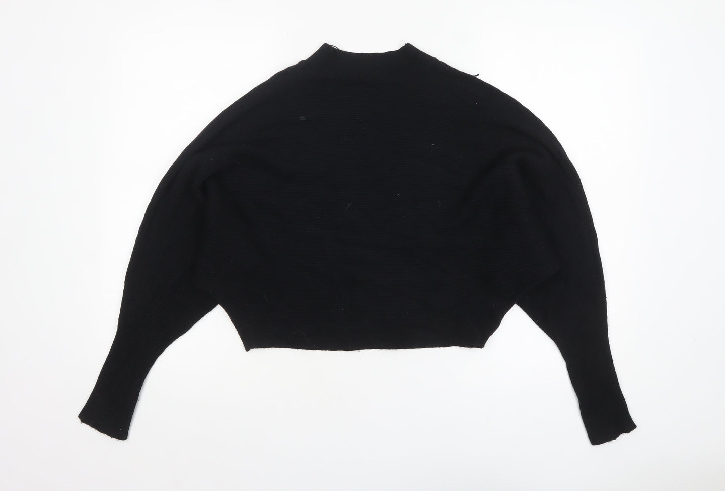 ZARA Women’s Black Mock Neck Dolman Sleeve Knit Jumper Size 10
