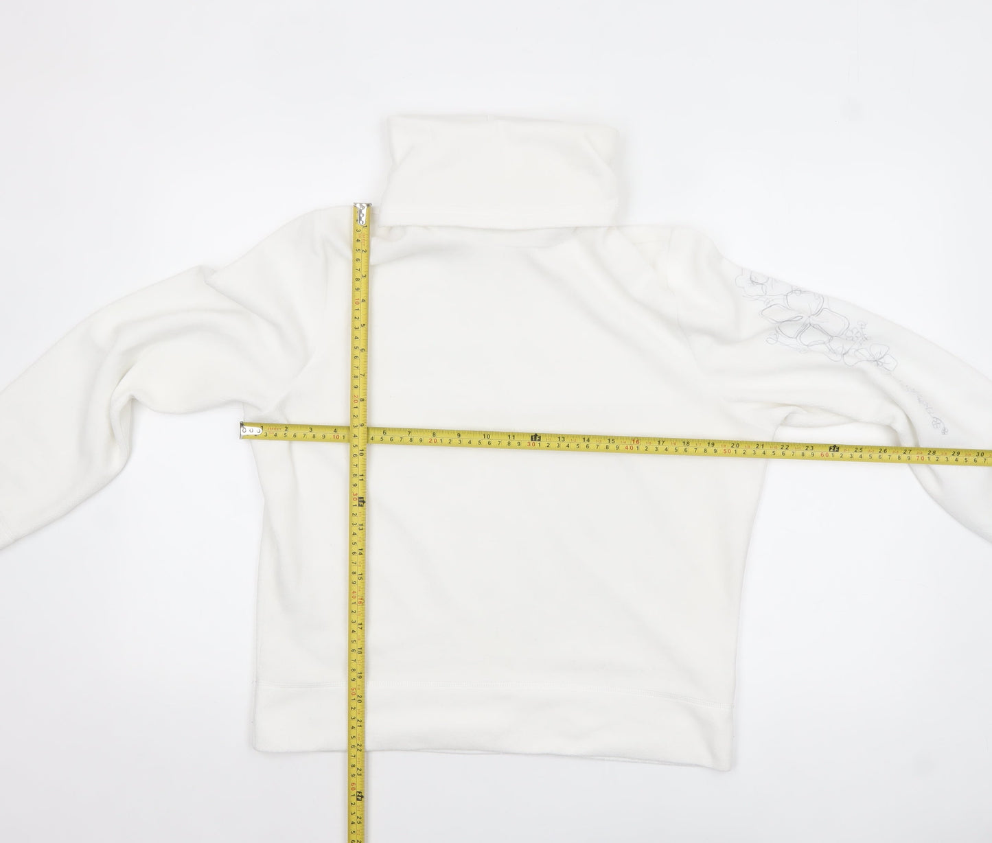 Marks and Spencer Women White Fleece Pullover Sweatshirt UK 16