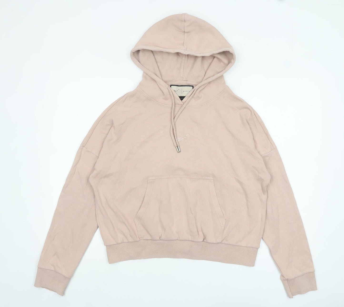 Prévu Women’s Beige Pullover Hoodie Size 10 100% Cotton