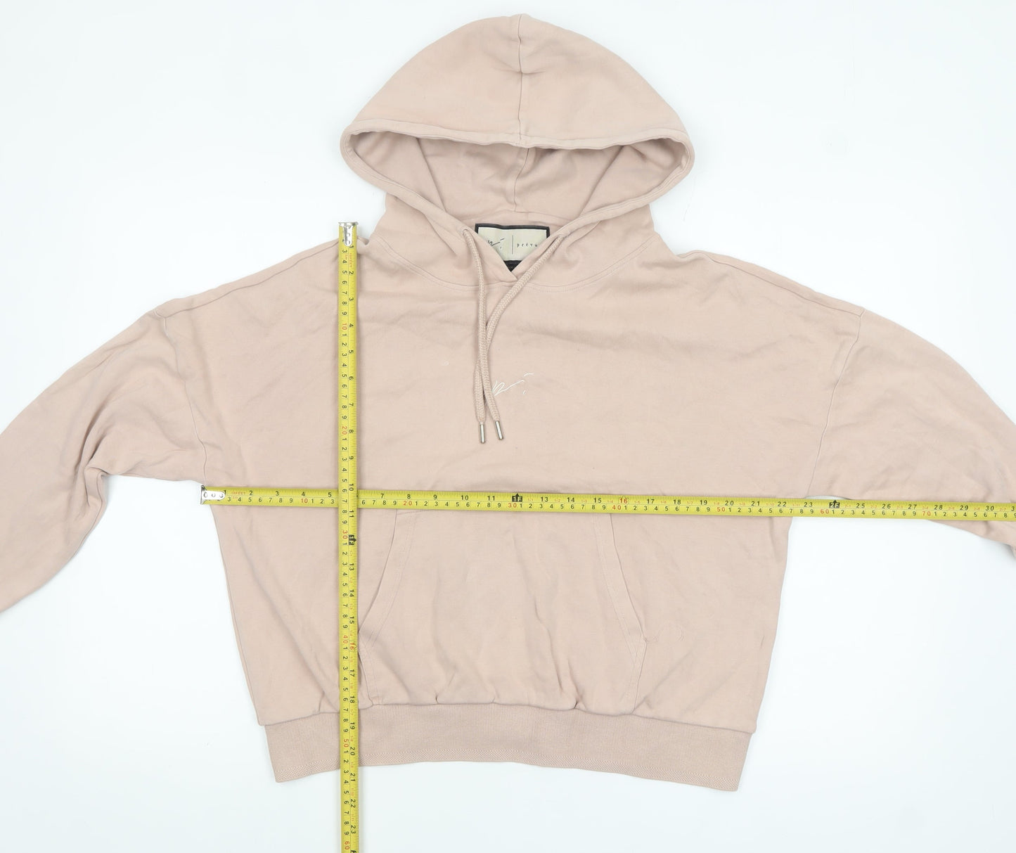 Prévu Women’s Beige Pullover Hoodie Size 10 100% Cotton