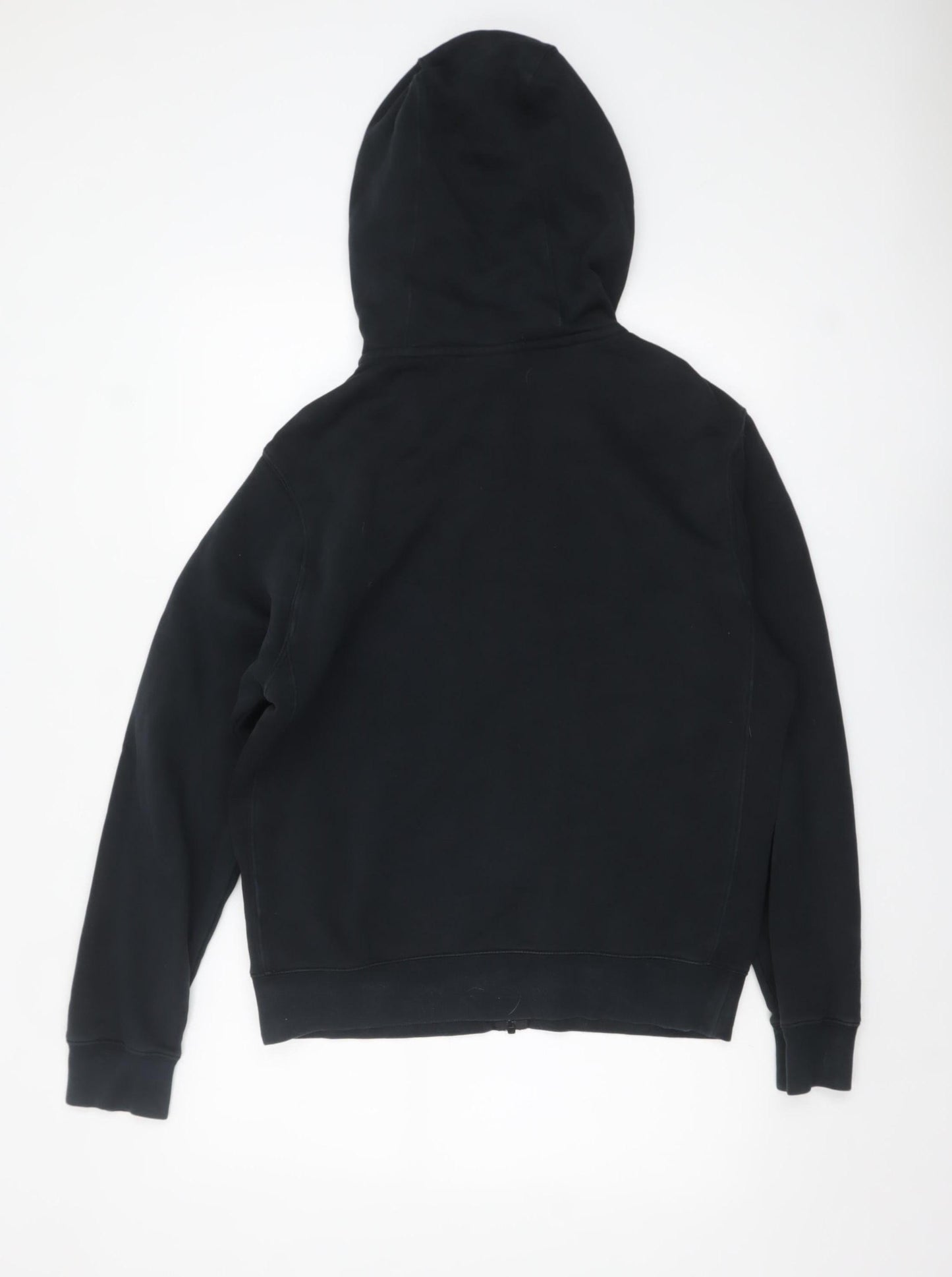 Nike Men's Black Full Zip Hoodie S Fleece Cotton Logo Sweatshirt