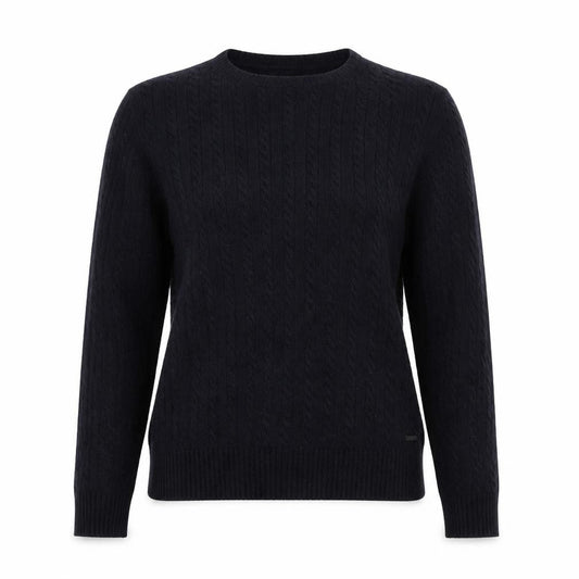 Superdry Women's Black Cable-Knit Wool Blend Jumper Small