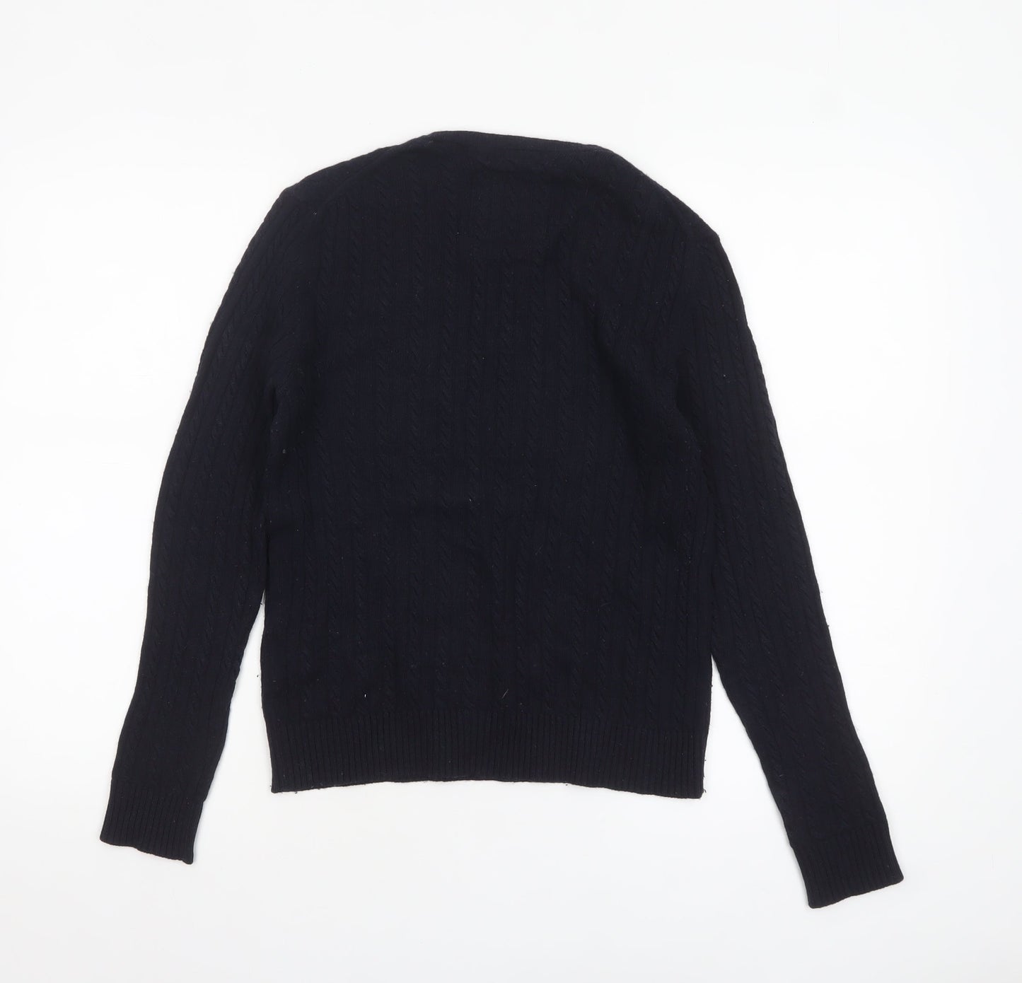 Superdry Women's Black Cable-Knit Wool Blend Jumper Small