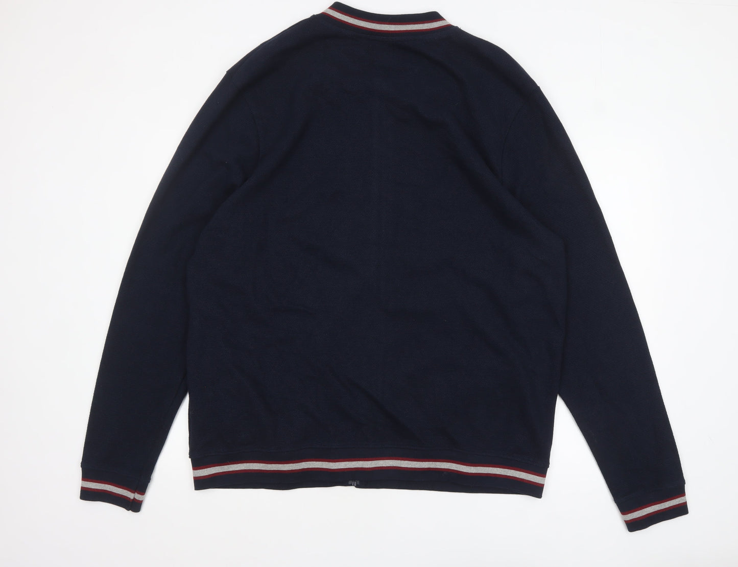 M&Co Men’s Blue 2XL Full Zip Cotton Knit Casual Jacket