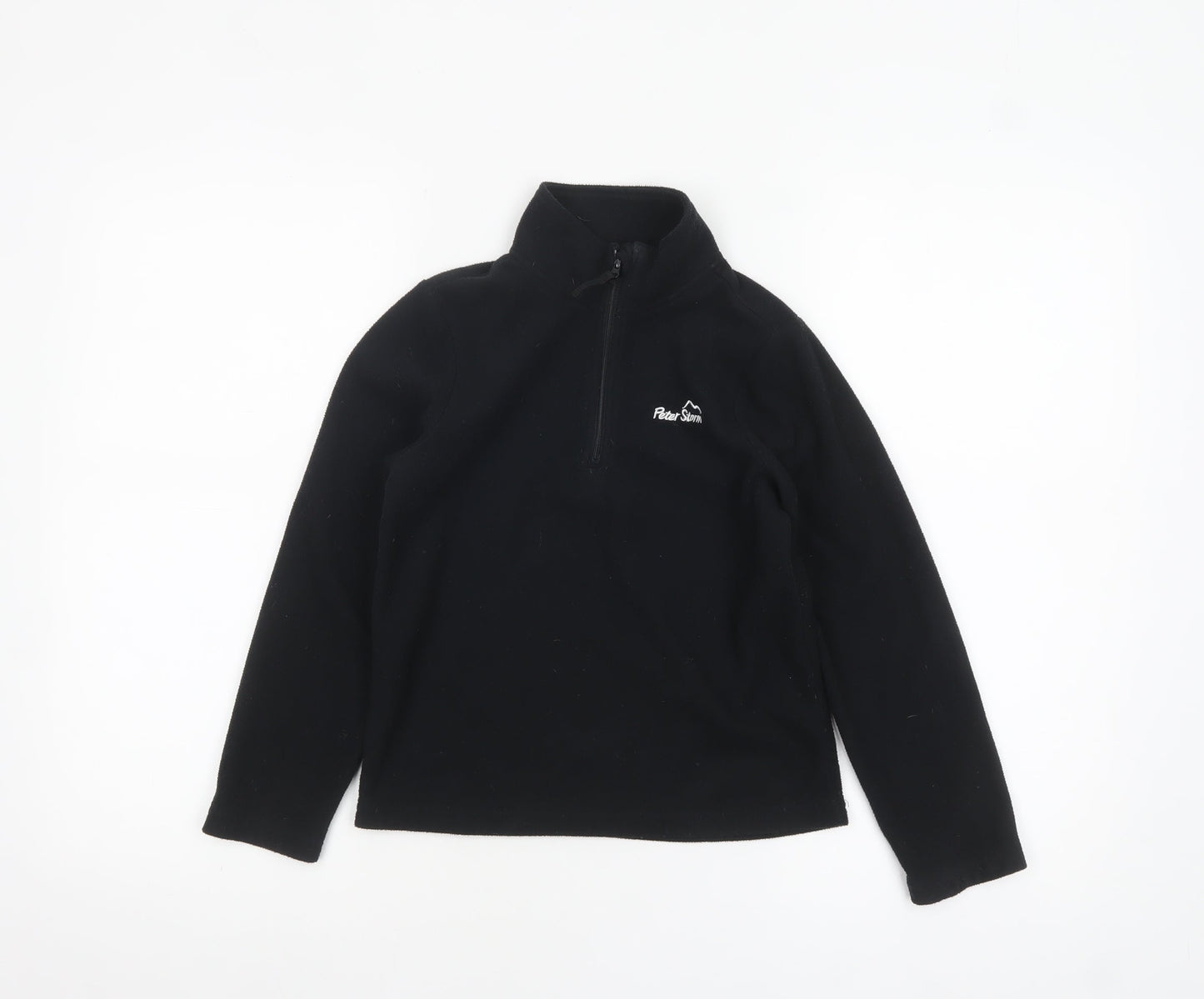 Peter Storm Boys Black 7-8 Years Fleece 1/4 Zip Sweatshirt Pullover
