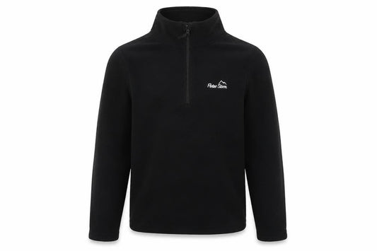 Peter Storm Boys Black 7-8 Years Fleece 1/4 Zip Sweatshirt Pullover