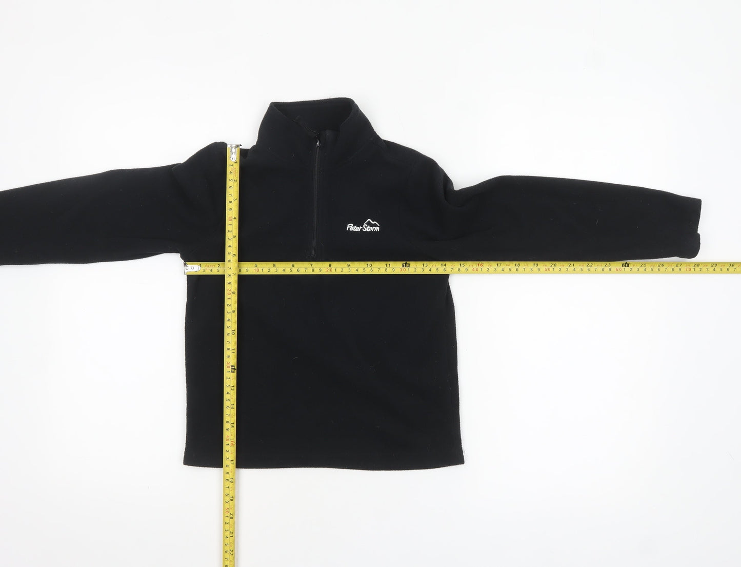 Peter Storm Boys Black 7-8 Years Fleece 1/4 Zip Sweatshirt Pullover