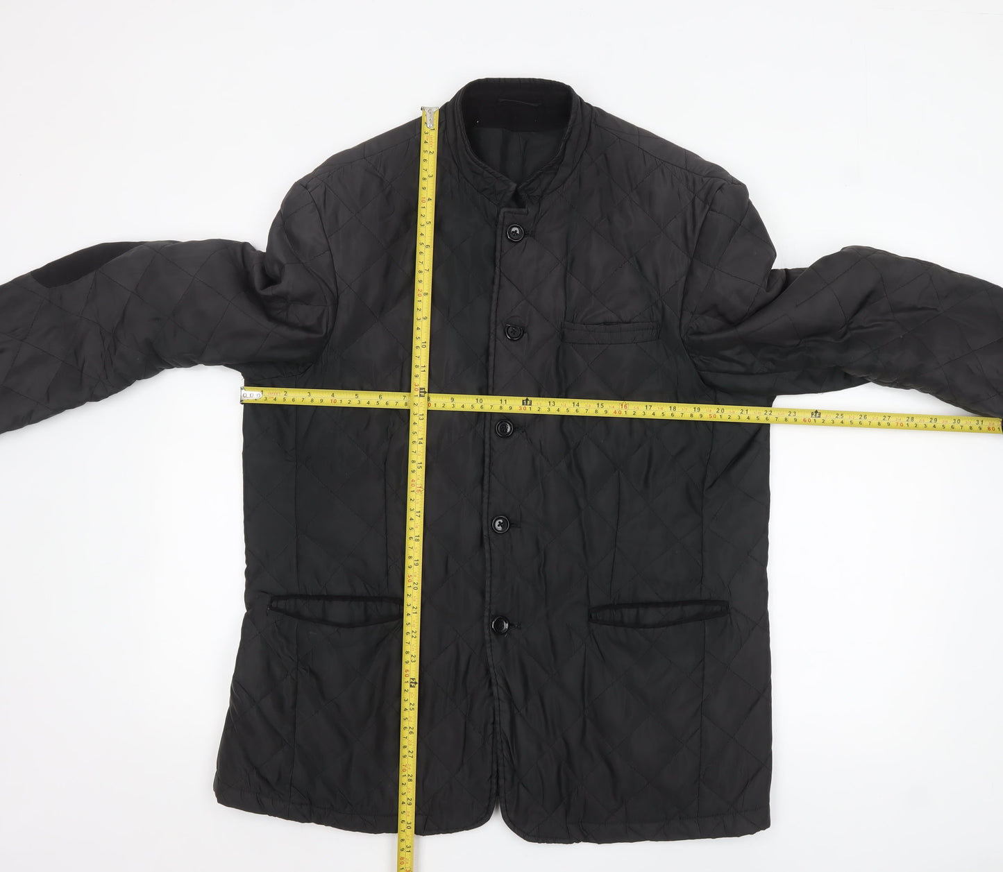 BlackBerrys Men's Black Quilted Slim Fit Jacket Size 44