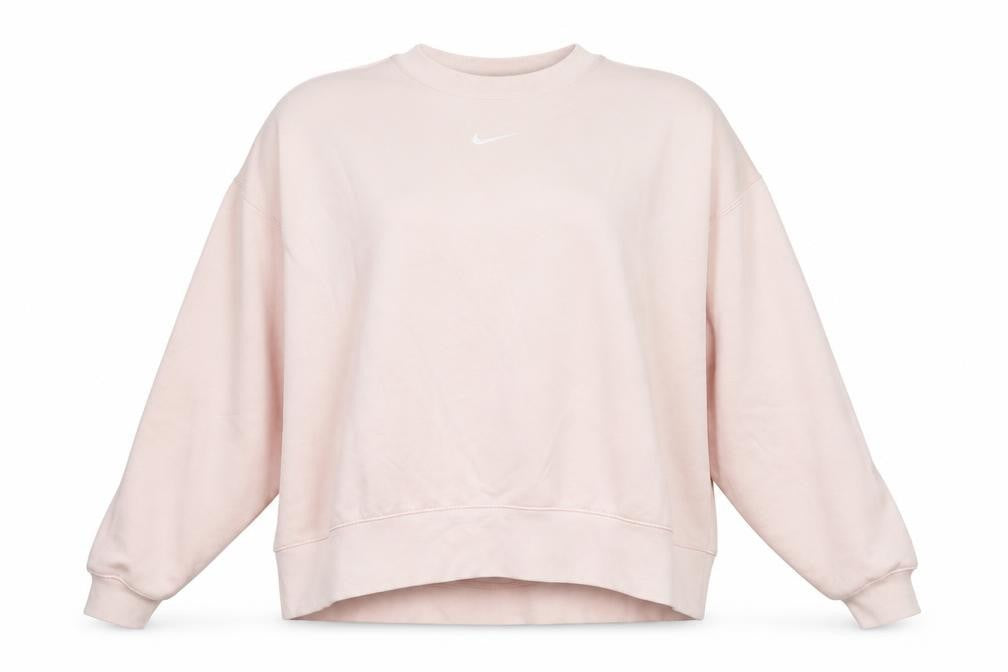 Nike Women Pink Pullover Sweatshirt 1X Cotton Blend Crew Neck