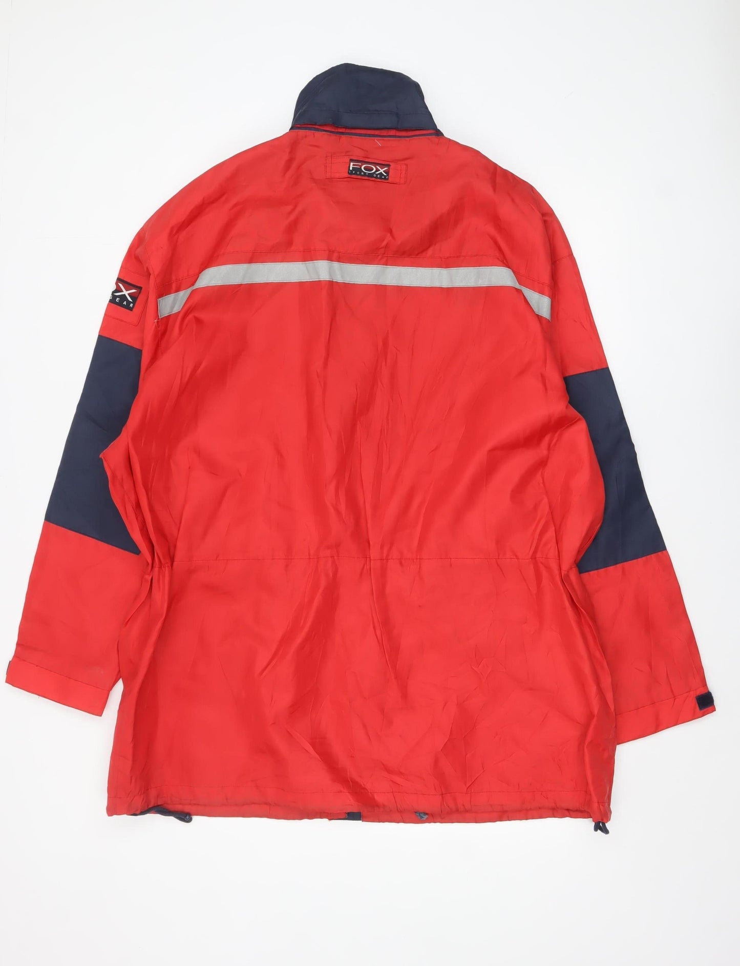 FOX Sport Gear Men's Red Parka Jacket L Nylon Lined Outdoor Coat