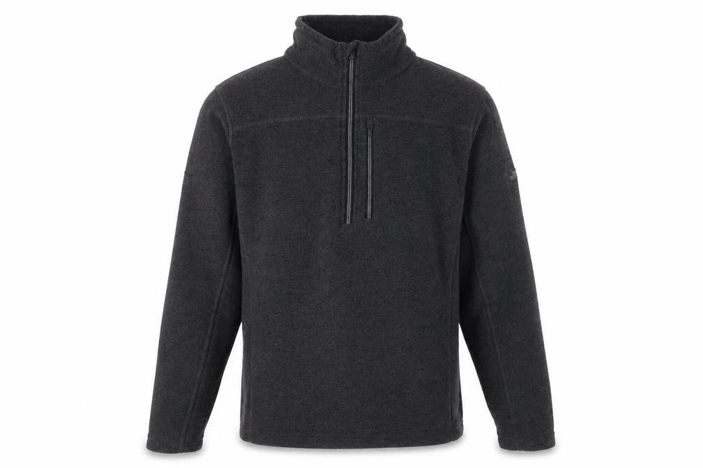 Trespass Mens Black Fleece 1/4 Zip Pullover Sweatshirt Size L