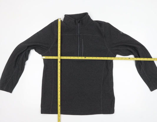Trespass Mens Black Fleece 1/4 Zip Pullover Sweatshirt Size L