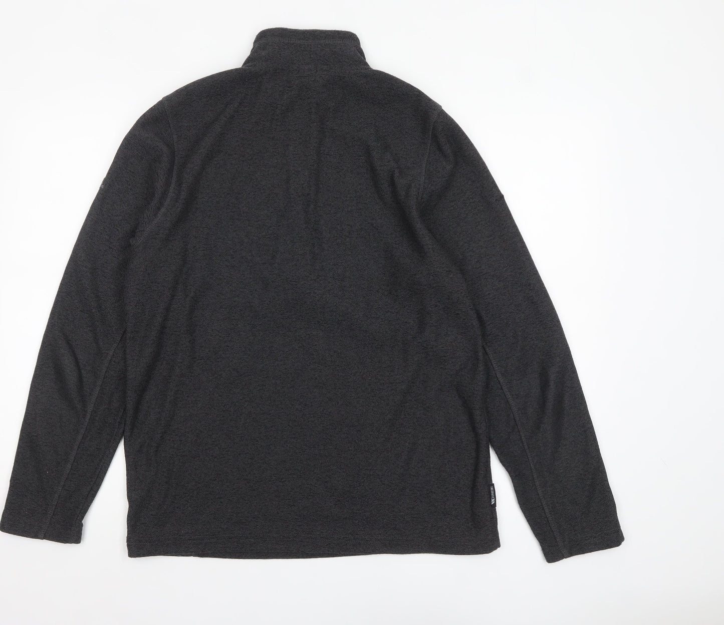 Trespass Mens Black Fleece 1/4 Zip Pullover Sweatshirt Size L