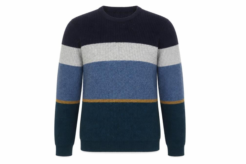 Marks and Spencer Mens Multicoloured Striped Knit Pullover Jumper M