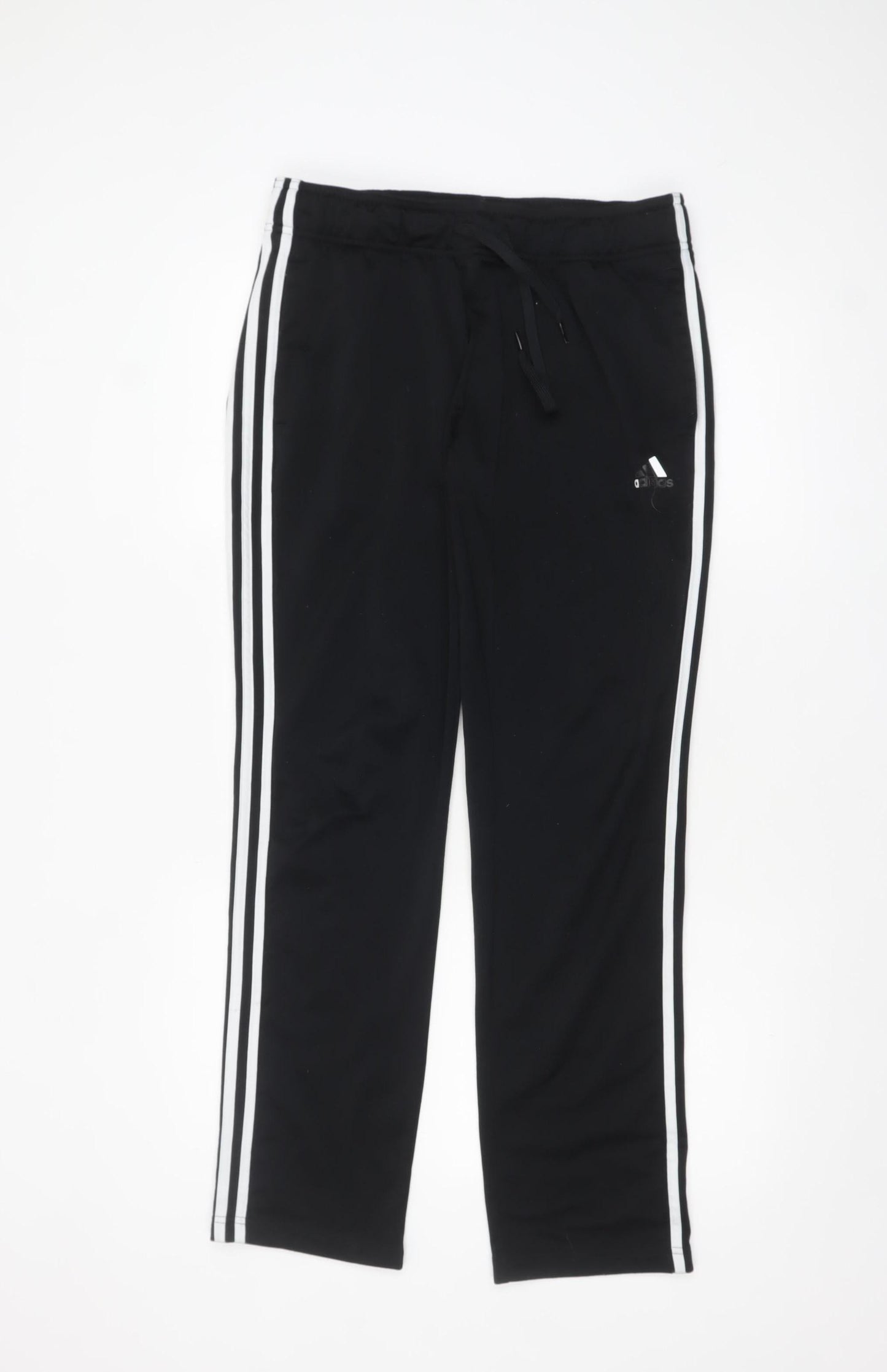 Adidas Women's Black Tapered Joggers Size 14 Poly Tracksuit Pants