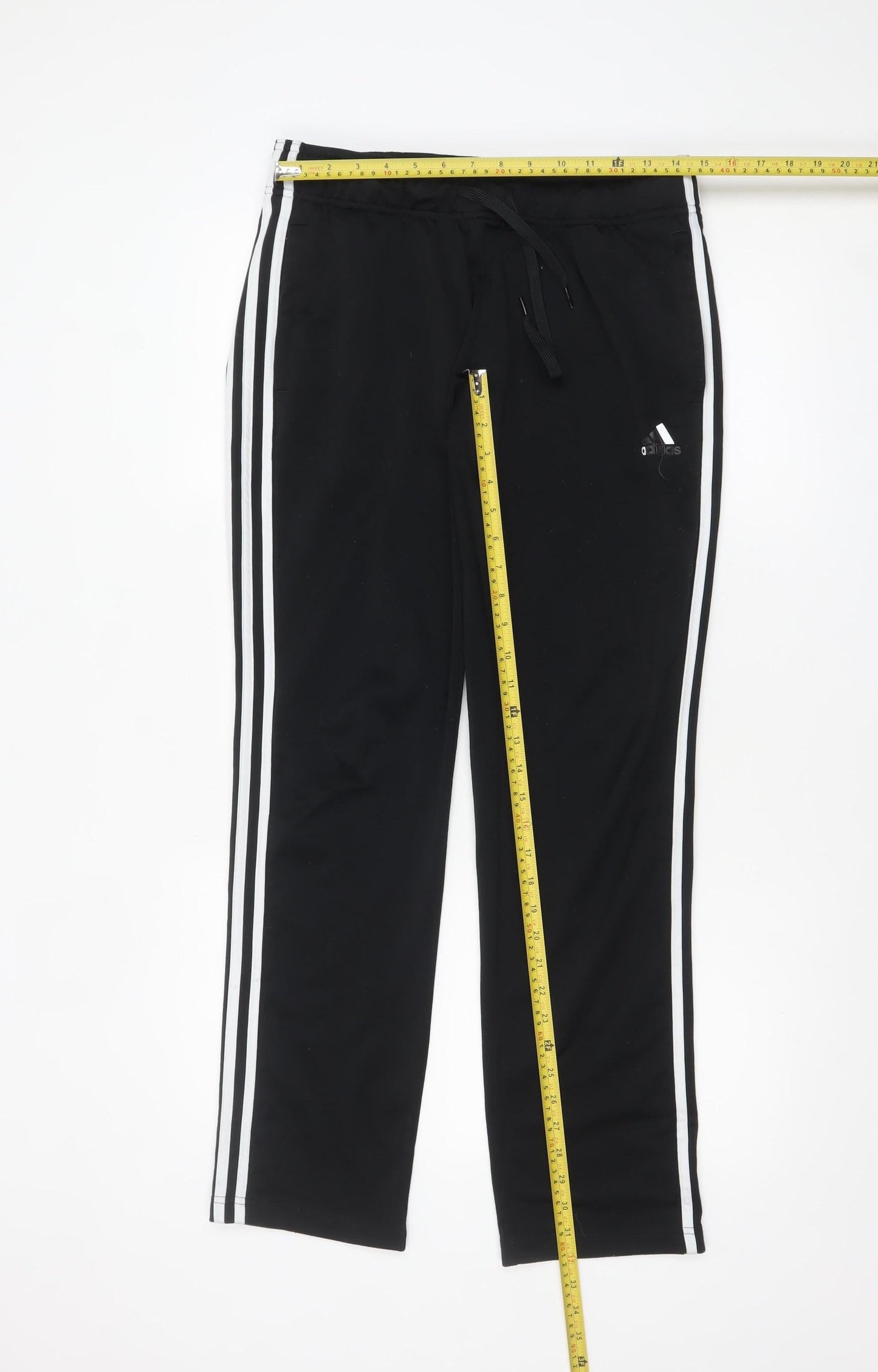 Adidas Women's Black Tapered Joggers Size 14 Poly Tracksuit Pants