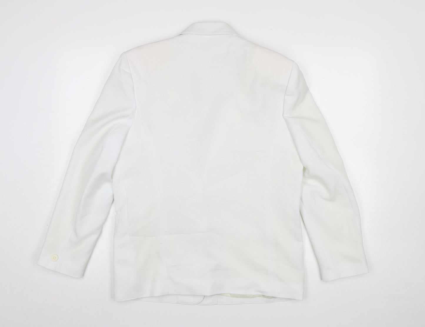 Littlewoods Women's White Polyester Blazer Size 12 Classic Suit Jacket