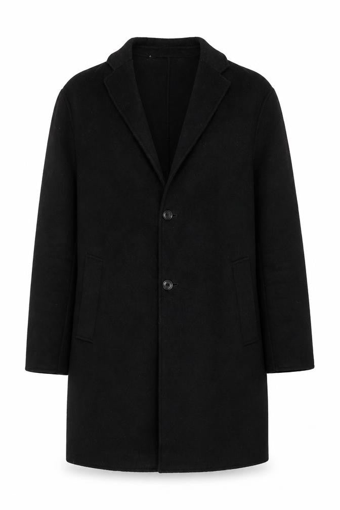 Zara Women's Black Wool Blend Long Overcoat Size 12