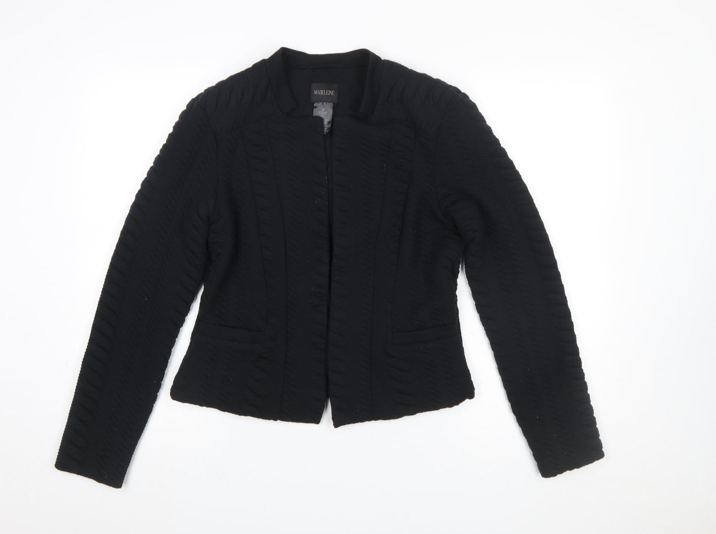 MADELEINE Women's Black Size 10 Textured Tailored Blazer Jacket