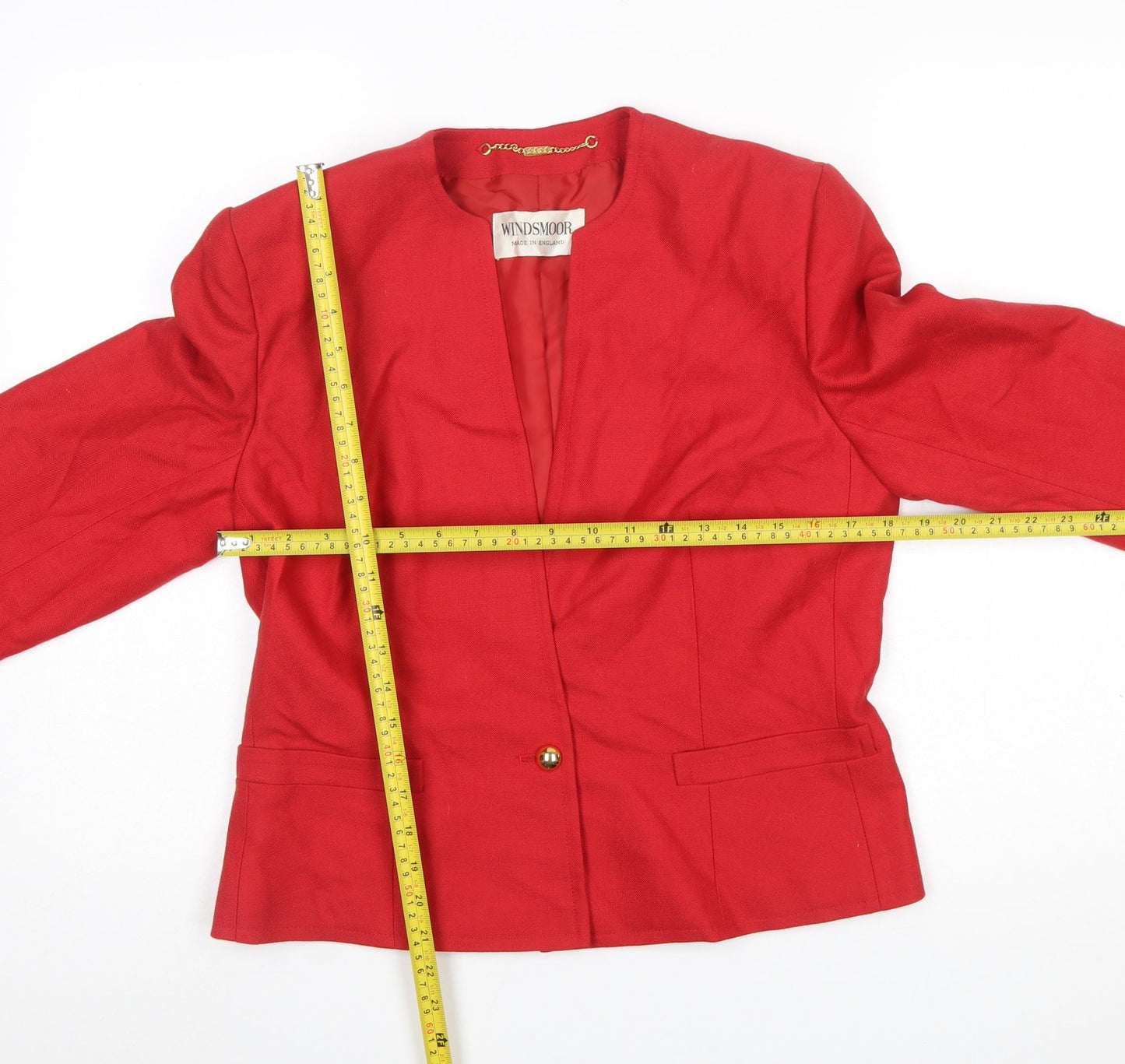 Windsmoor Women's Red Size 14 Single-Breasted Blazer Jacket