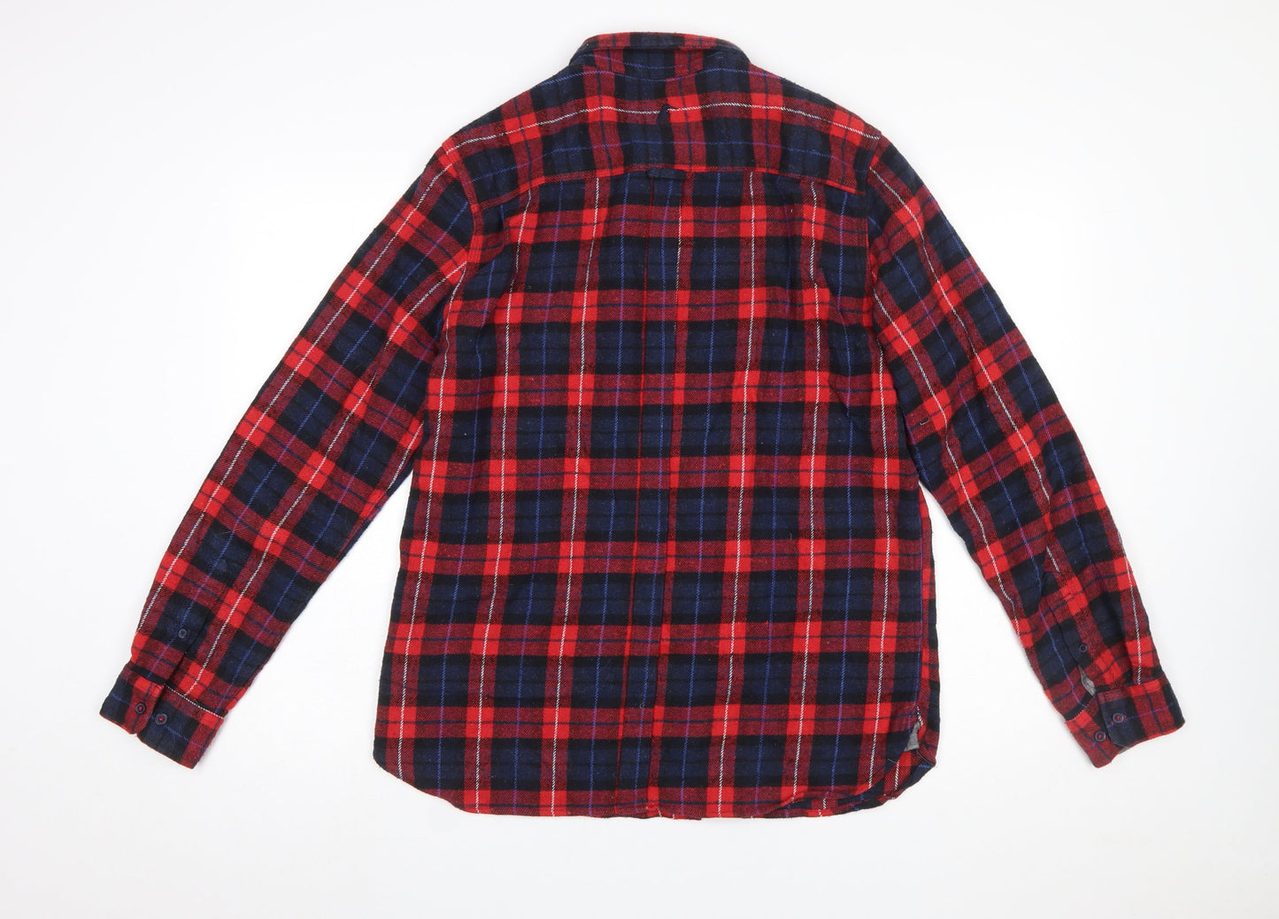 Croxley Men's Red Check Flannel Long Sleeve Button-Up Shirt L