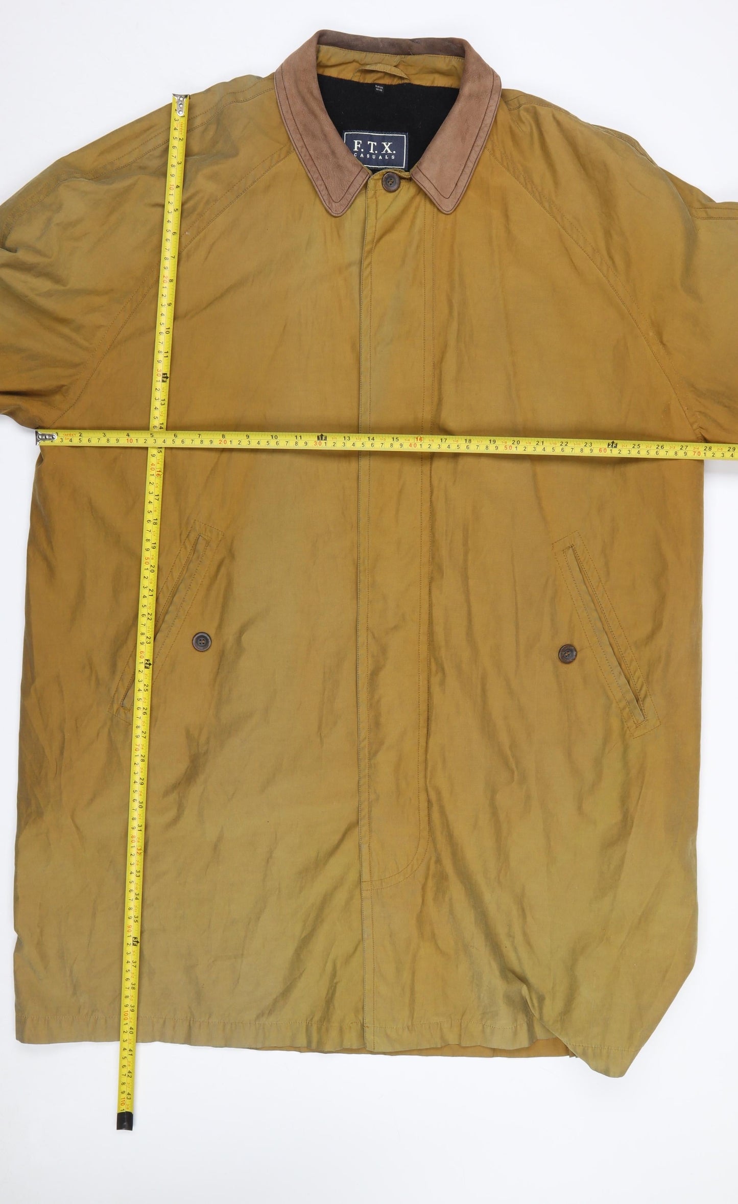 F.T.X Casuals Men’s Brown Cotton Overcoat UK 40 Regular Fit