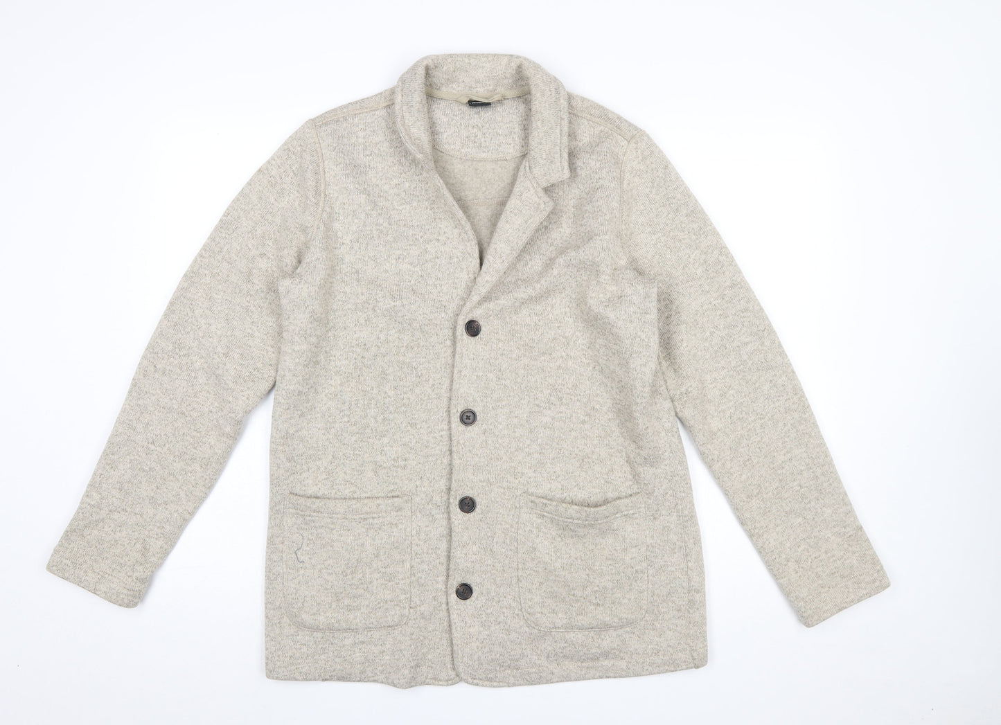 Cotton Traders Men’s Beige Collared Button Cardigan M