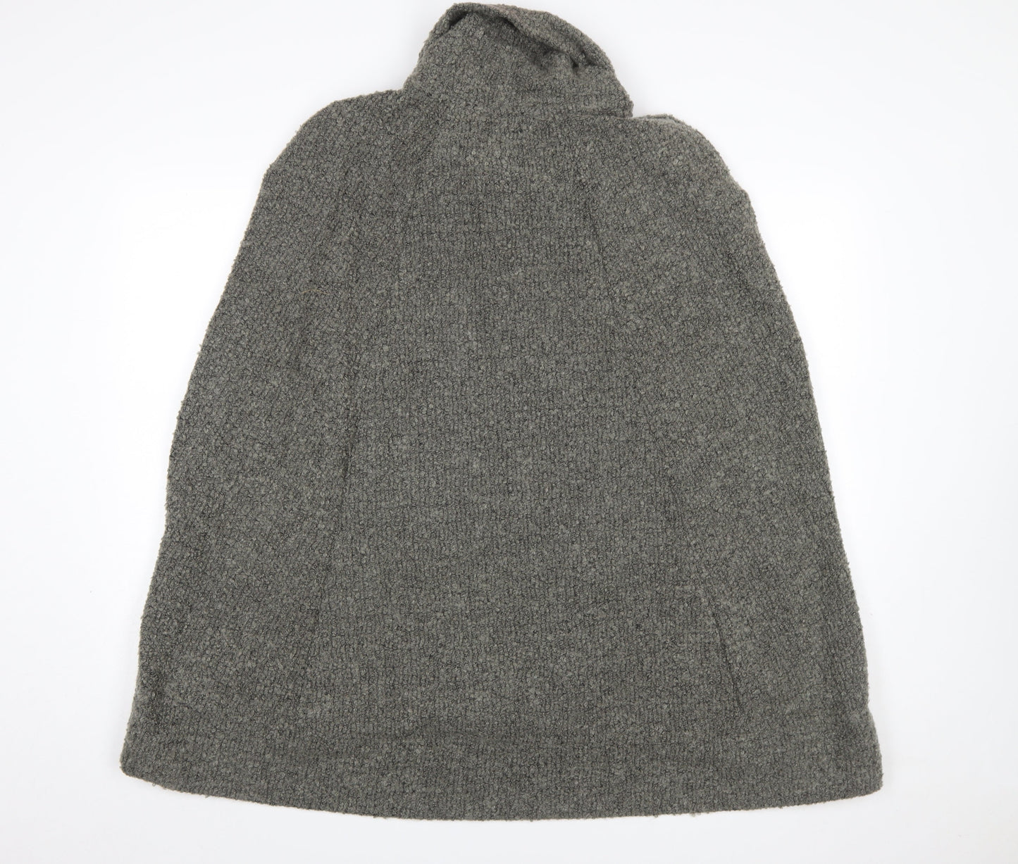 Next Women’s Grey Wool Blend Roll Neck Cape Jumper Size 14